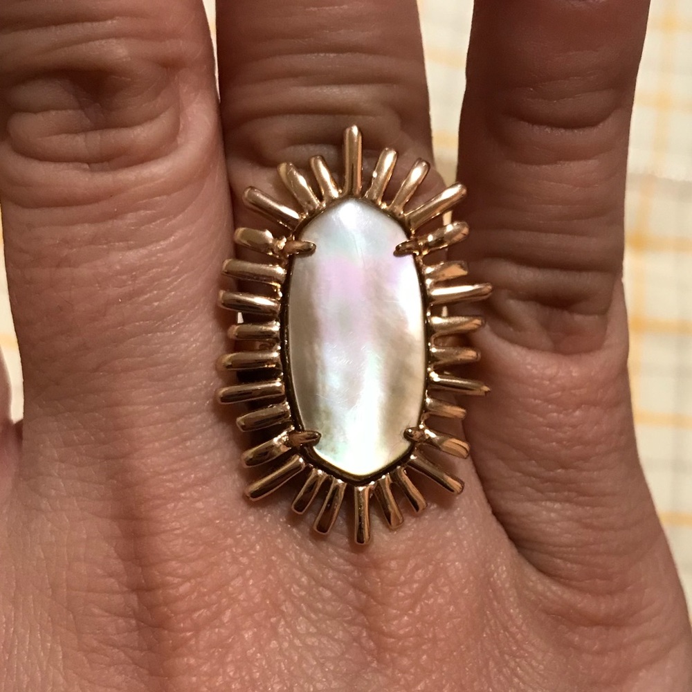 Kendra Scott Brown Mother Of Pearl Owen Ring NWOT